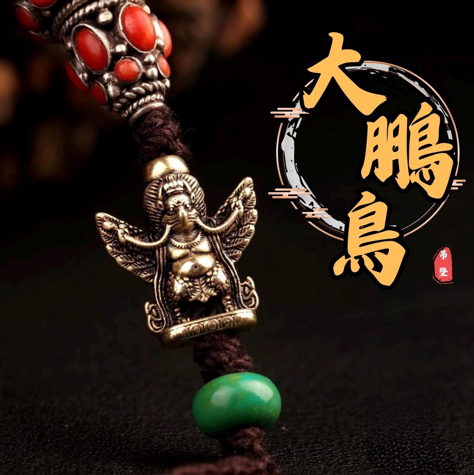 Tibetan Garuda Bead Pendant DIY Buddhist Mala Accessories, Vajra Star Moon Bead Decor