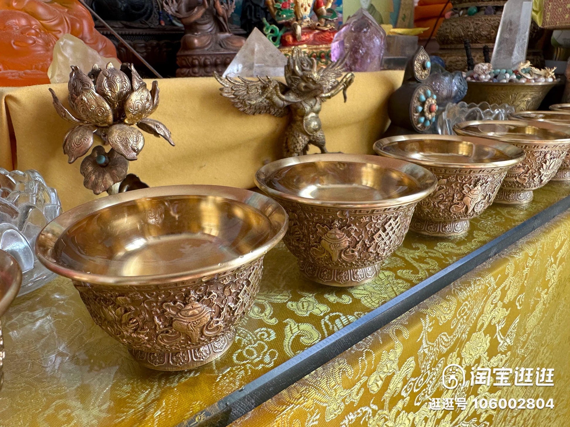 Handcrafted Copper Brass Offering Bowl Tibetan Buddhist Altar Cup for Rituals Meditation Incense Offerings