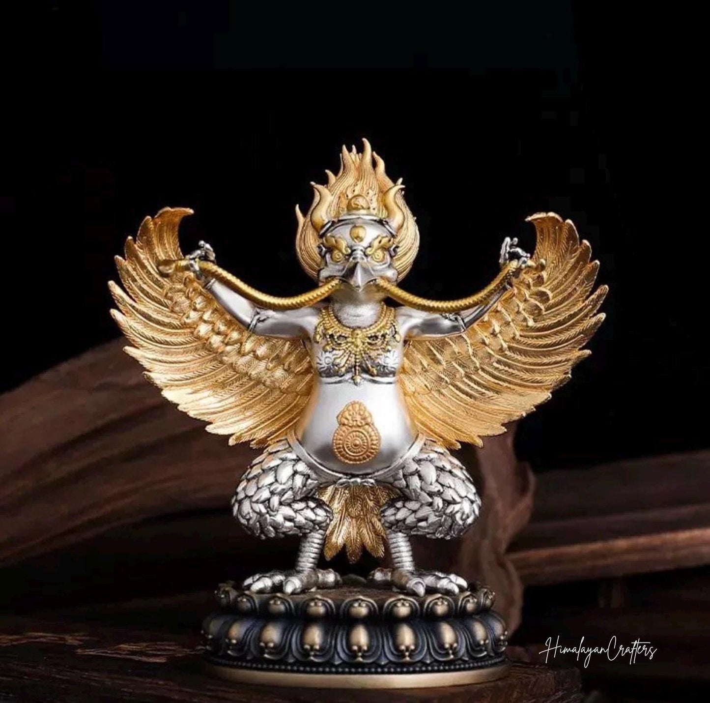 Handcrafted Tibetan Garuda statue made copper handmade protection wisdom and strength ideal gifts for home decor and spiritual spaces