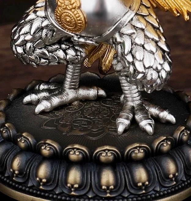 Handcrafted Tibetan Garuda statue made copper handmade protection wisdom and strength ideal gifts for home decor and spiritual spaces