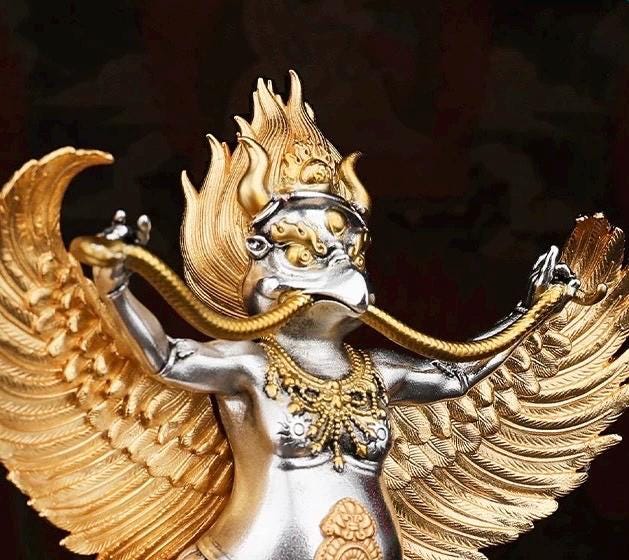 Handcrafted Tibetan Garuda statue made copper handmade protection wisdom and strength ideal gifts for home decor and spiritual spaces