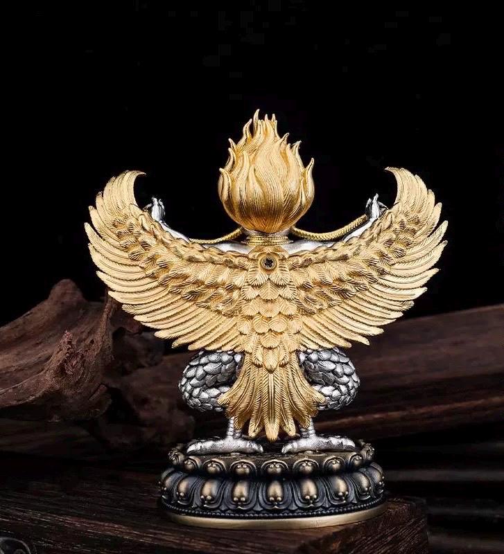 Handcrafted Tibetan Garuda statue made copper handmade protection wisdom and strength ideal gifts for home decor and spiritual spaces