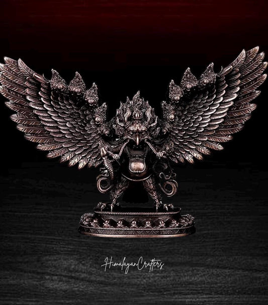 Handcrafted Tibetan Garuda statue made copper handmade protection wisdom and strength ideal gifts for home decor and spiritual spaces